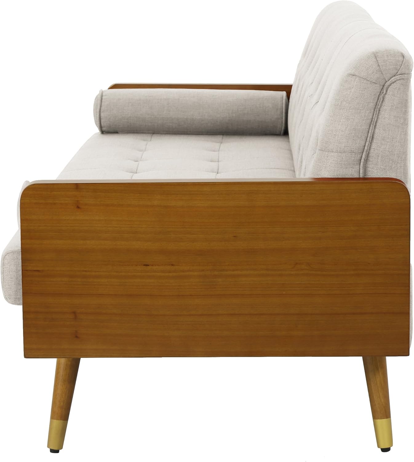 Christopher Knight Home Aidan Mid Century Modern Tufted Fabric Sofa, Beige