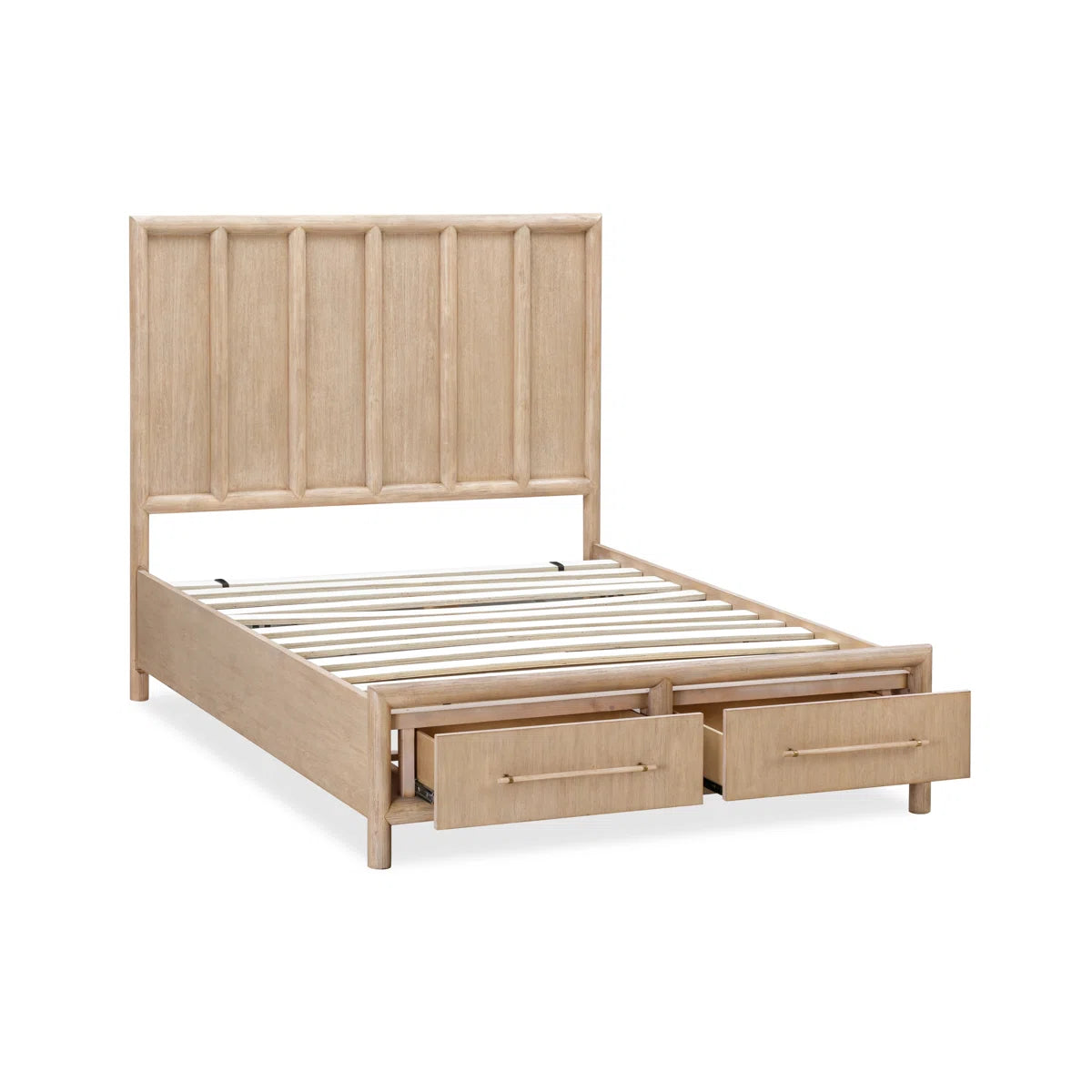 Furnishiaa Solid Sheesham Wood Platform Bed with Storage Drawers | Rustic Modern Bed Frame (Queen & King)