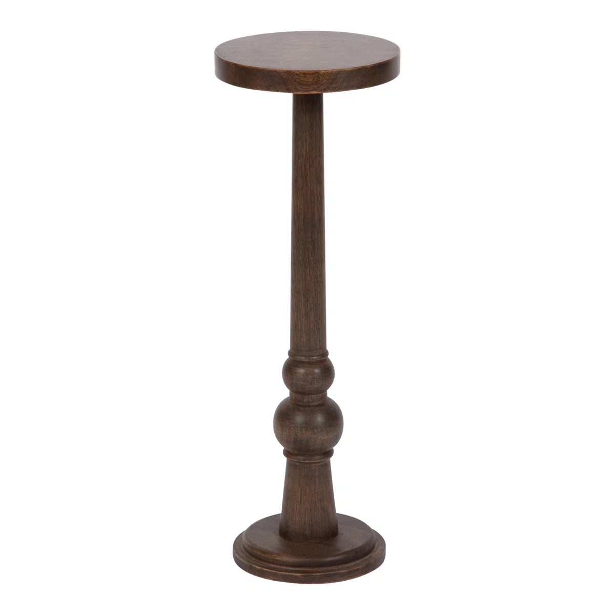 Furnishiaa Round Pedestal End Table – Solid Sheesham Wood