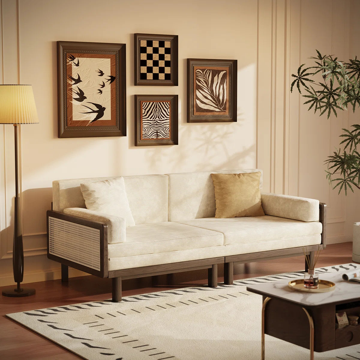 Furnishiaa Convertible Solid Sheesham Wood Sofa Bed