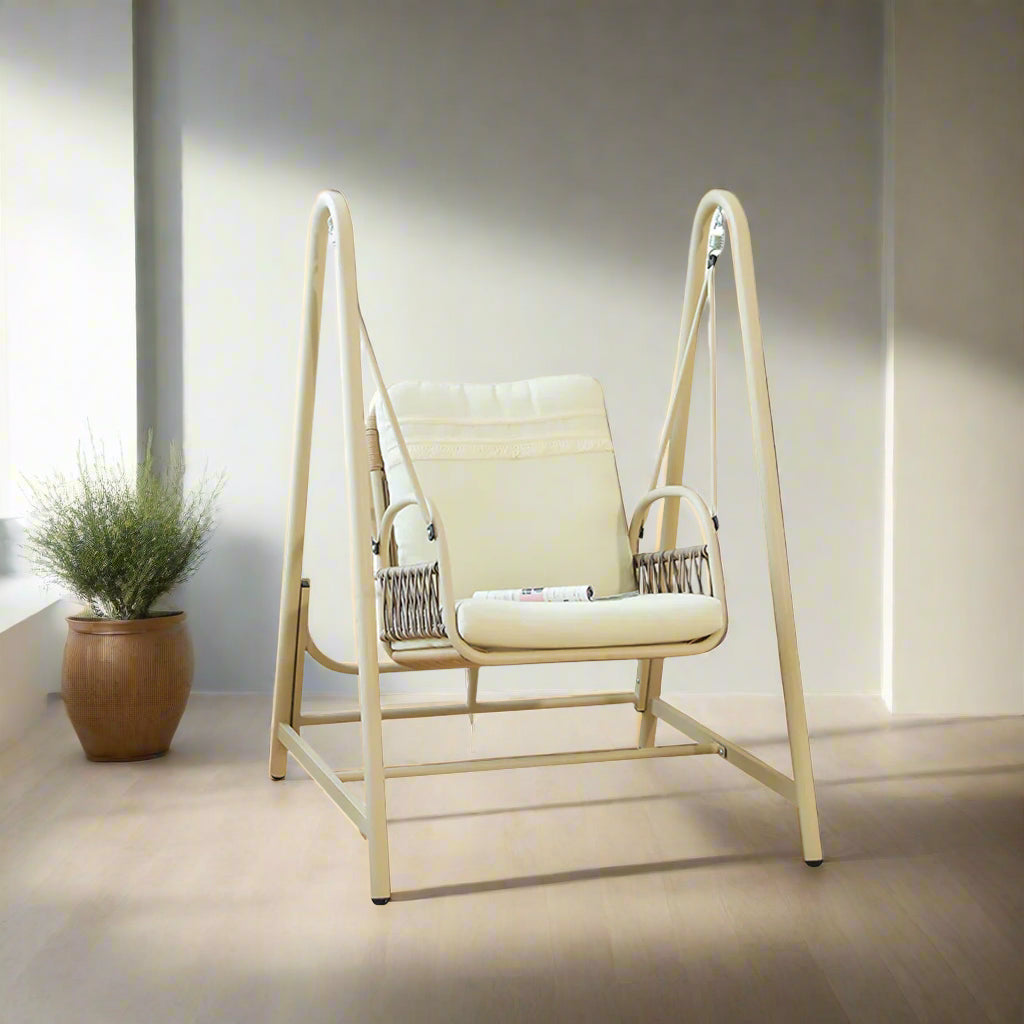 Furnishiaa Metal Indoor/Outdoor Cradle Swing.