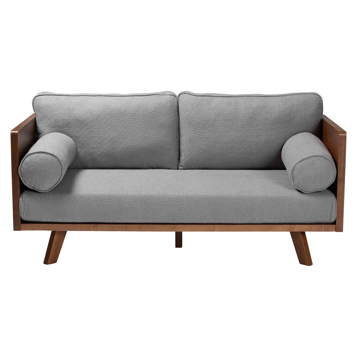 Furnishiaa Mid-Century Modern Boucle Fabric 2 Seater Sofa