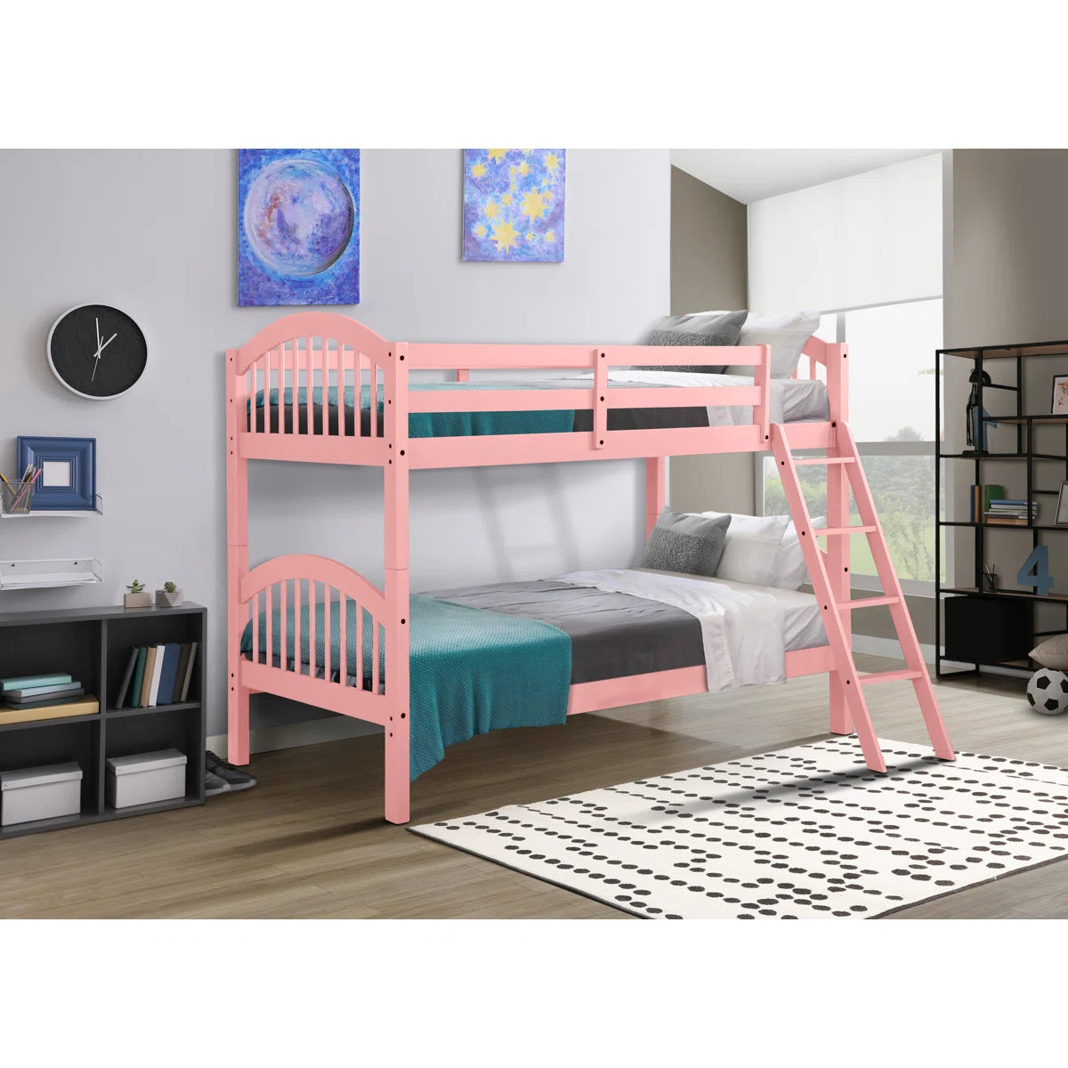 Furnishiaa Twin Over Twin Solid Sheesham Wood Bunk Bed