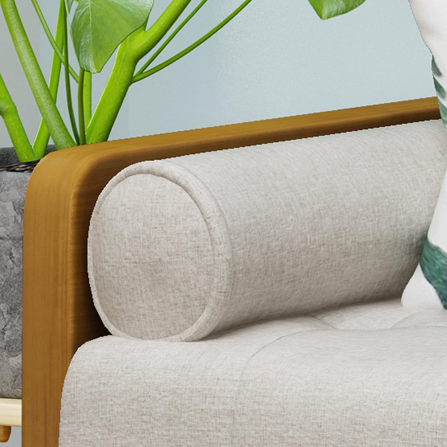 Christopher Knight Home Aidan Mid Century Modern Tufted Fabric Sofa, Beige