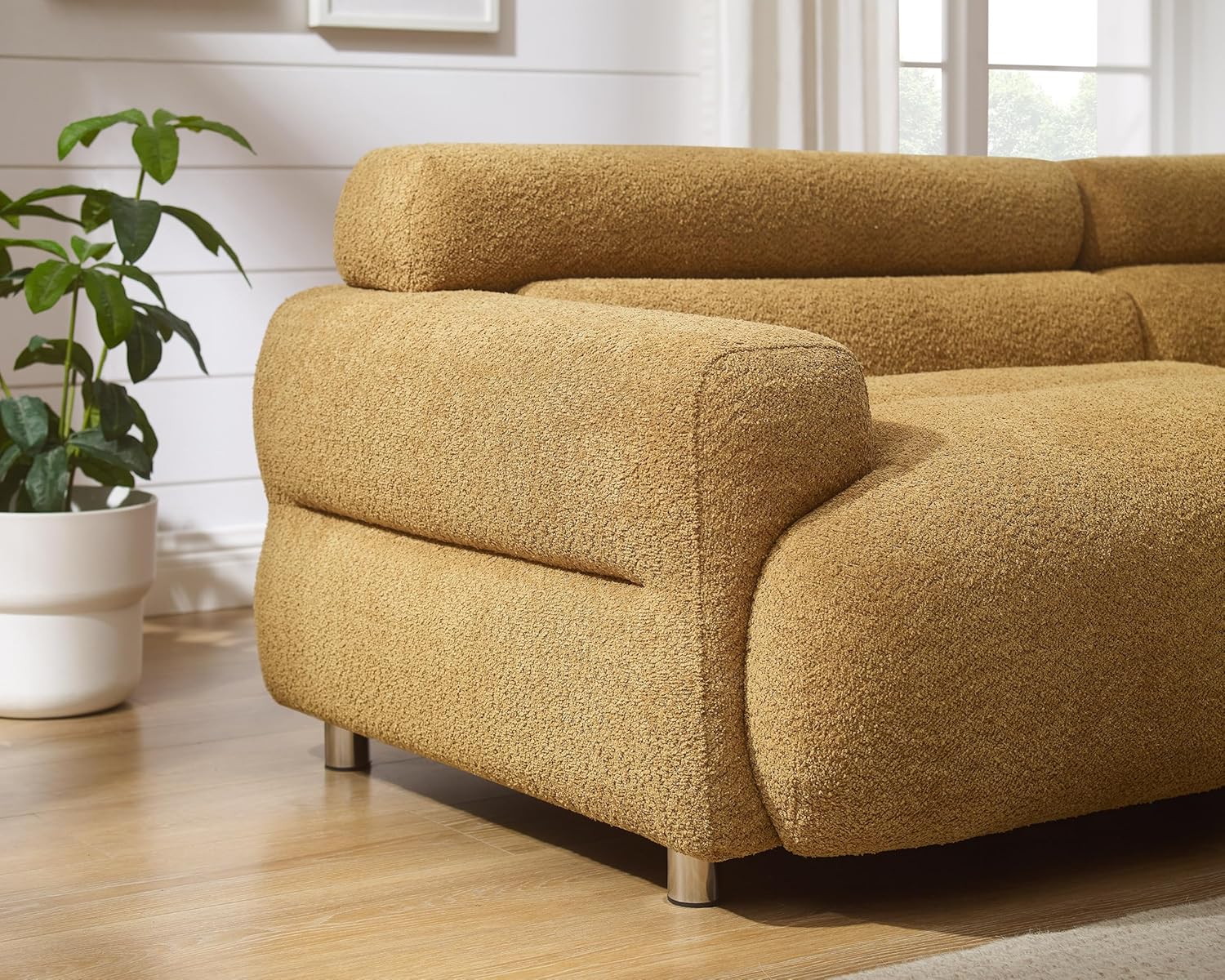 89" Boucle Cloud Loveseat Sofa Couch, Comfy Upholstered Deep Seat Boucle Sofa, Mid Century Modern Couch for Living Room Bedroom Apartment