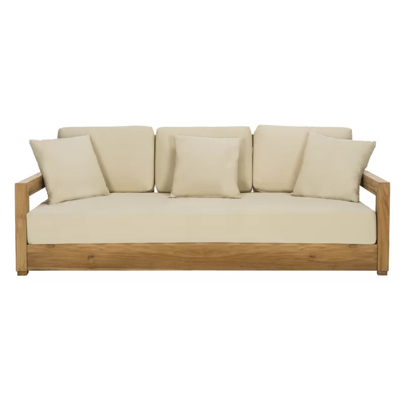 Solid Wood Sofa Set With Coffee Table For Living Room
