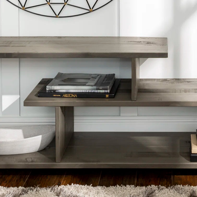 Furnishiaa Solid Sheesham Wood Rustic Modern Console & TV Stand