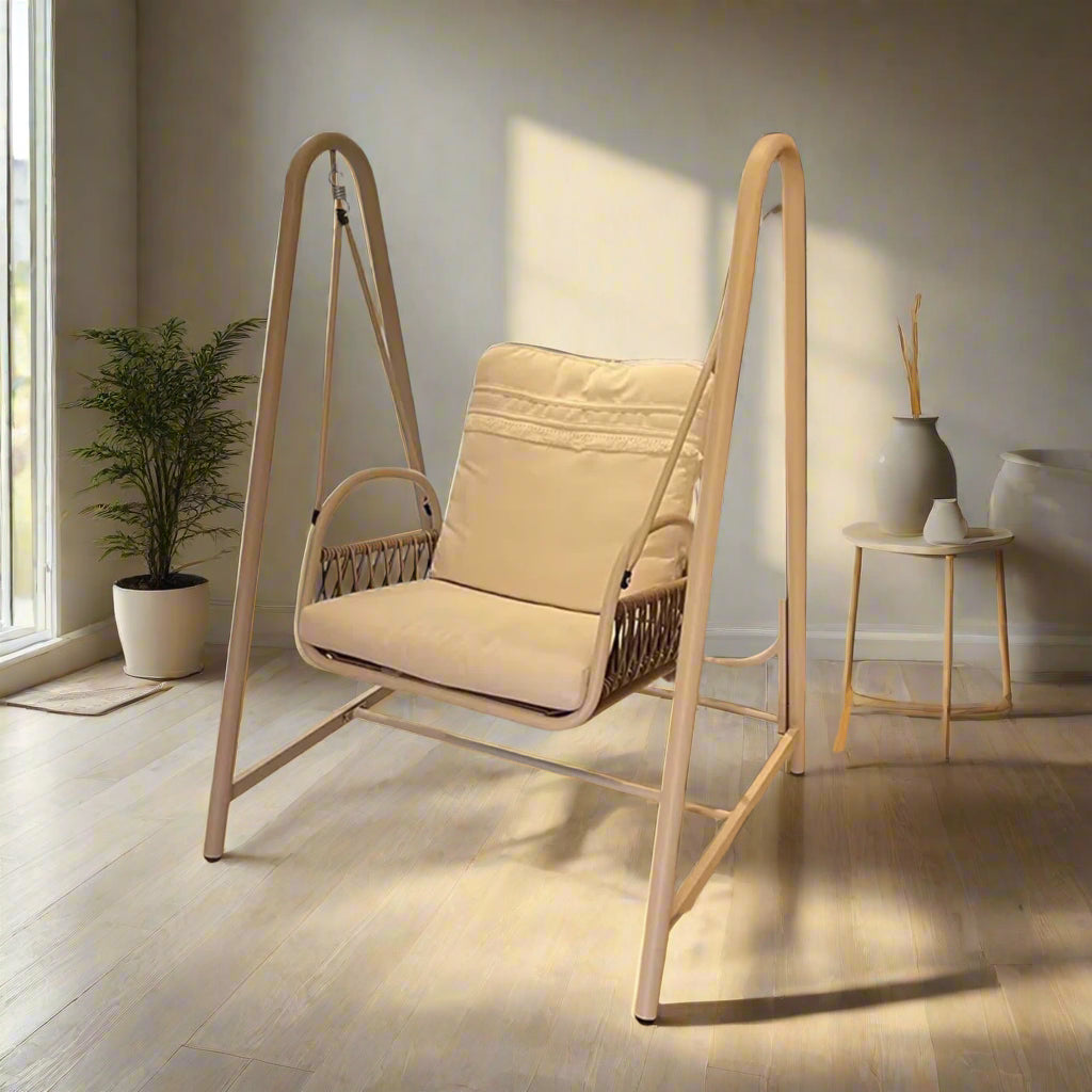 Furnishiaa Metal Indoor/Outdoor Cradle Swing.