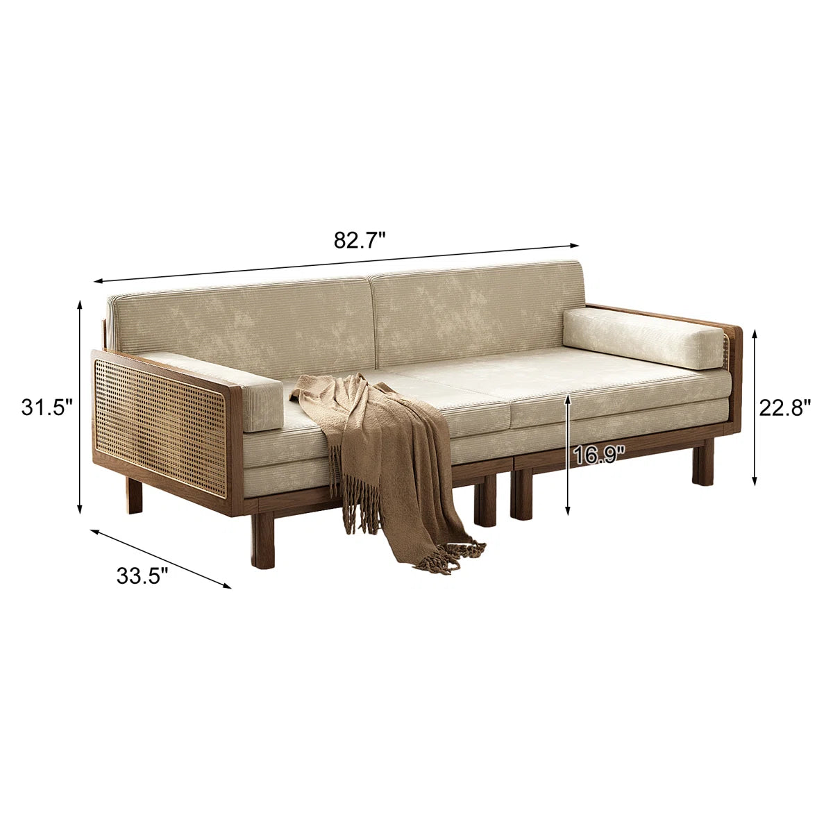 Furnishiaa Convertible Solid Sheesham Wood Sofa Bed