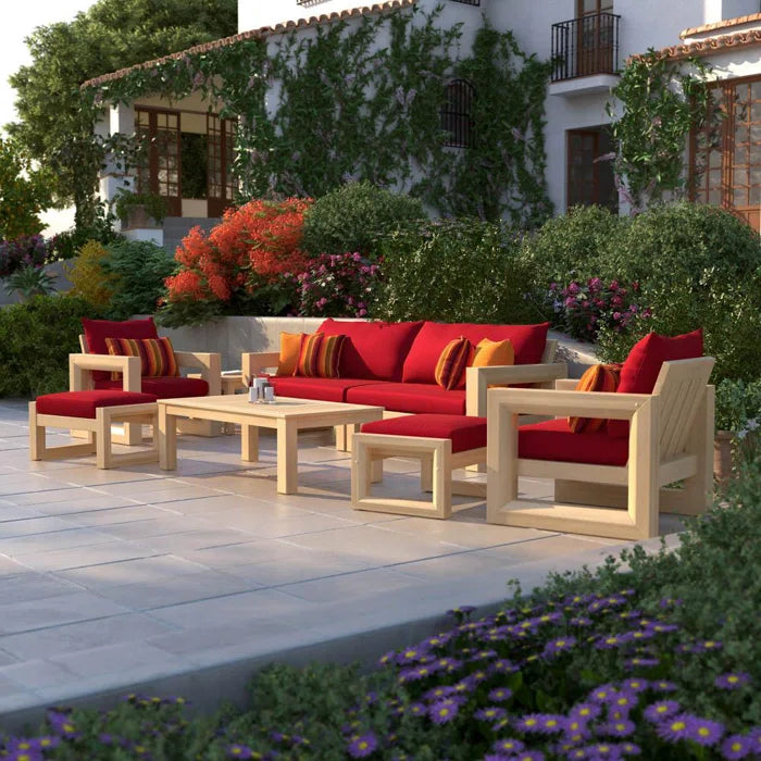 Furnishiaa 8-Piece Outdoor Sofa Seating Group – Solid Sheesham Wood Frame