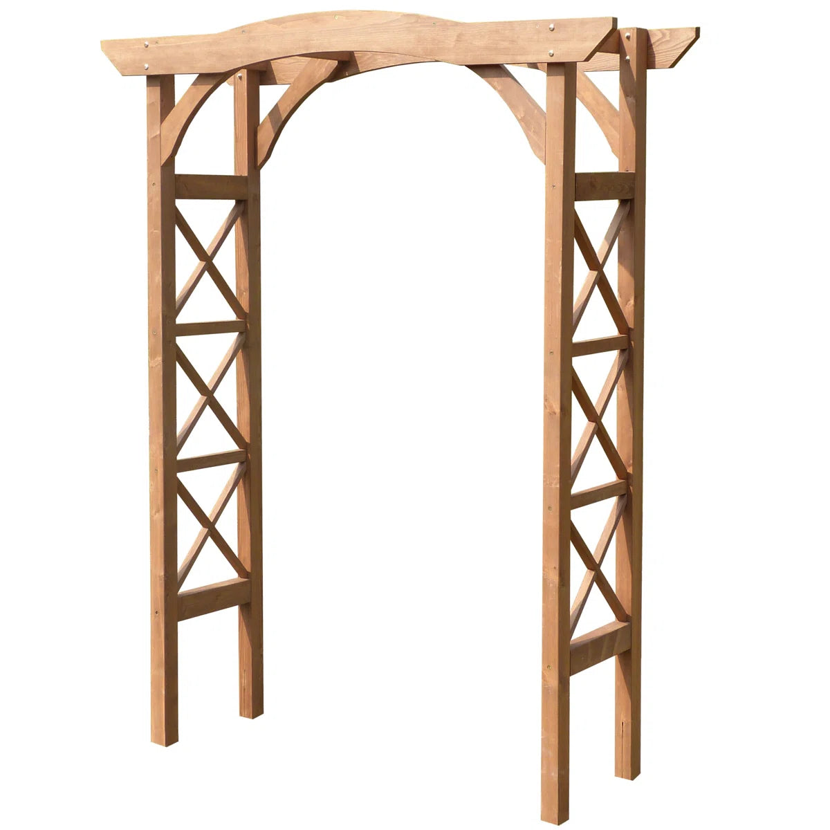 Furnishiaa Solid Sheesham Wood Garden Arbor – Natural Finish with Climbing Plant Support