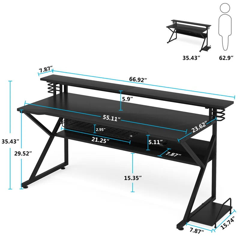 Absolute Wooden Black Gaming Table - Furnishiaa -  - 