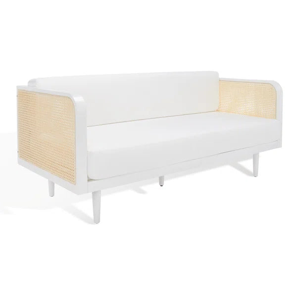 Furnishiaa High Demand Solid Wood Upholstered 3 Seater Cane Sofa