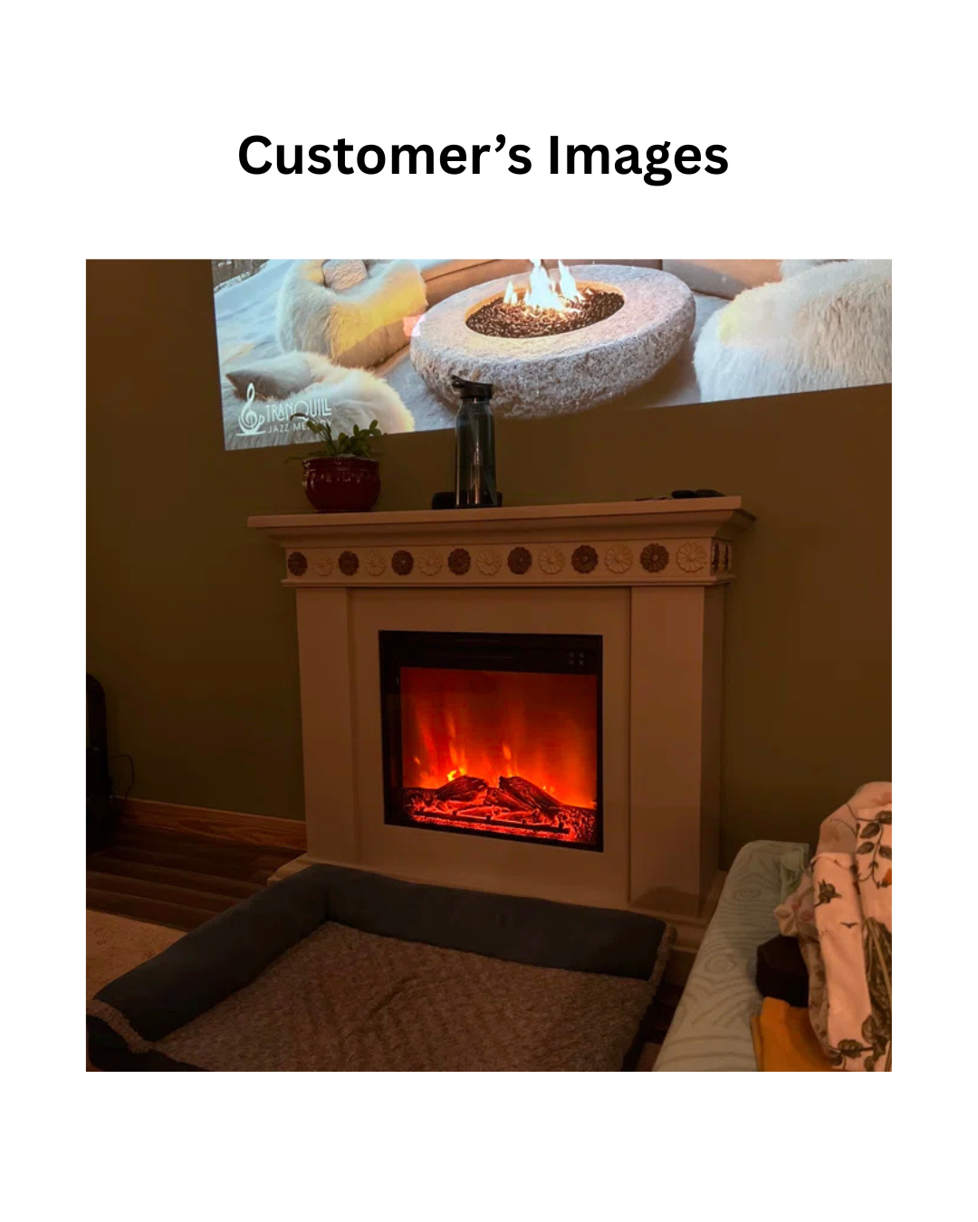 Furnishiaa Electric Fireplace – Solid Sheesham Wood Mantel Design