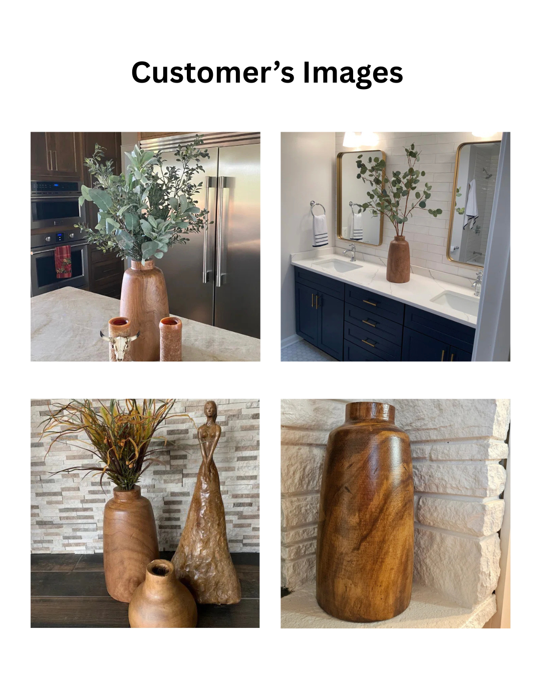 Furnishiaa Solid Sheesham Wood Handmade Table Vase