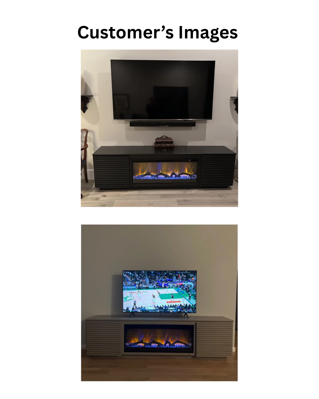 Furnishiaa Solid Sheesham Wood Fireplace TV Stand