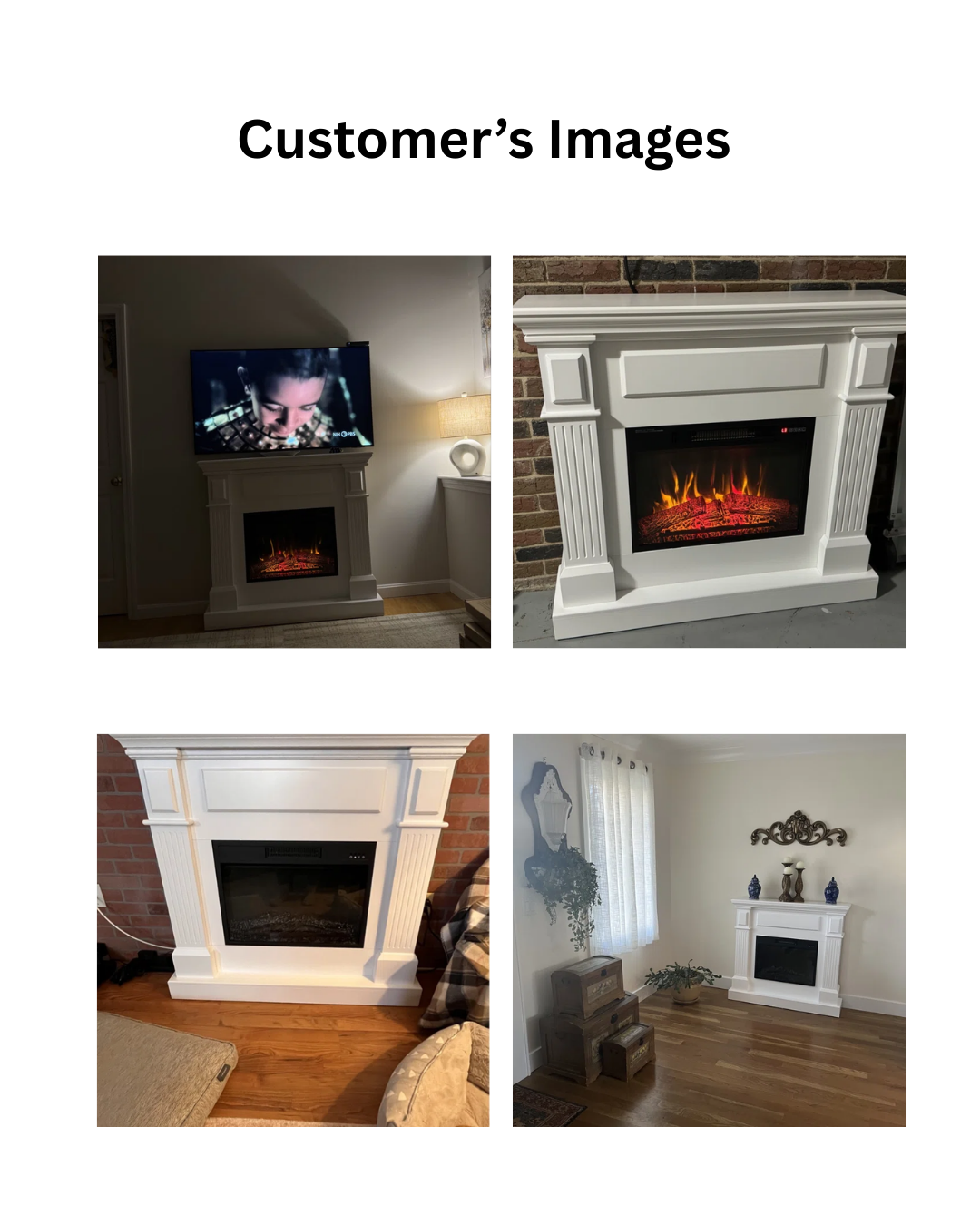 Furnishiaa Solid Sheesham Wood Electric Fireplace Mantel