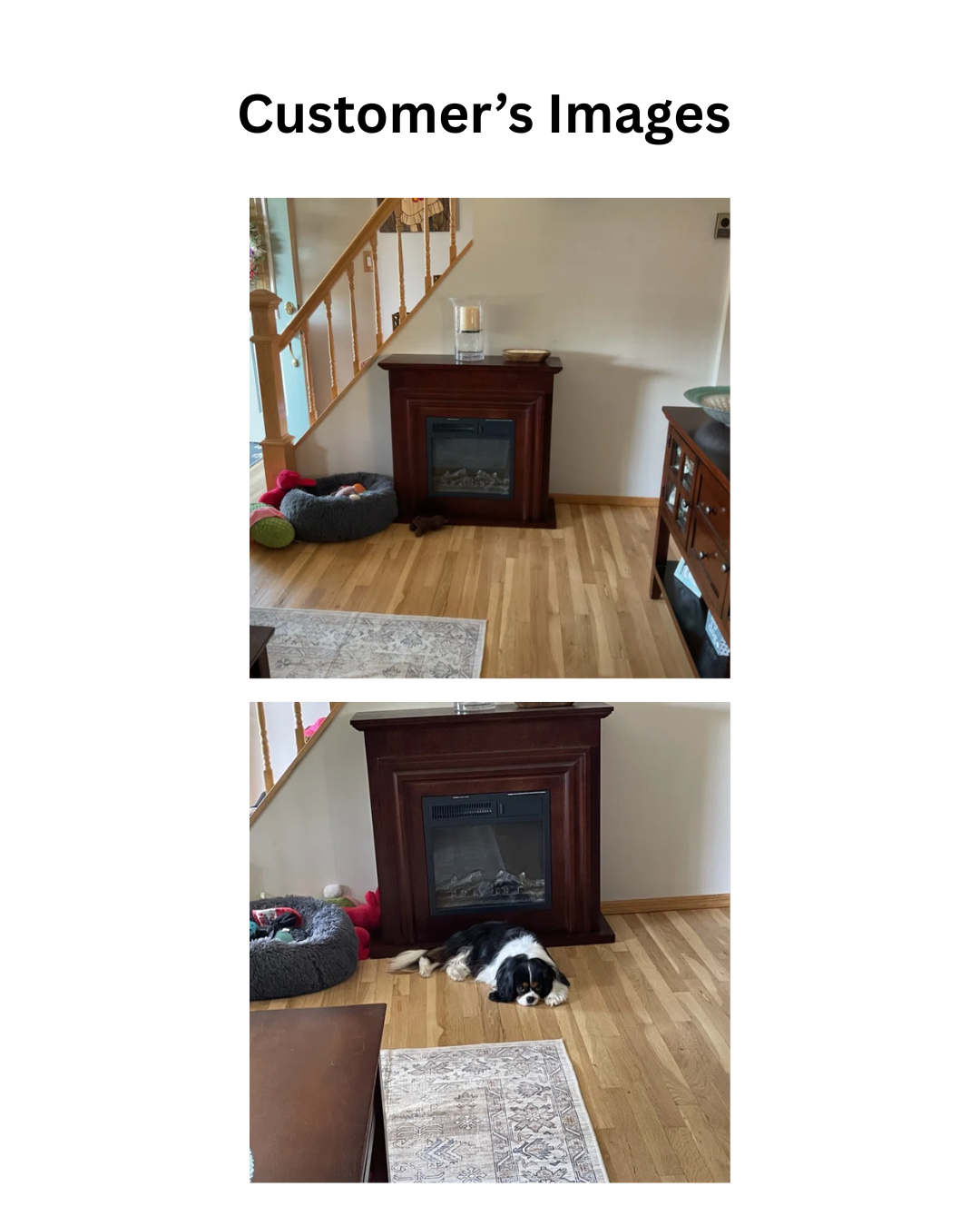 Furnishiaa Solid Sheesham Wood Freestanding Fireplace