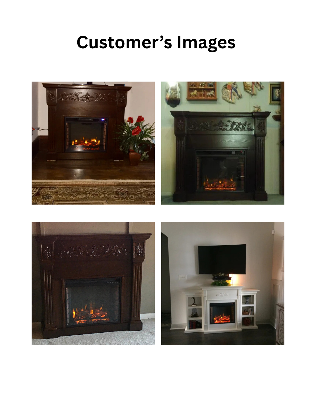 Furnishiaa Solid Sheesham Wood Free-Standing Fireplace