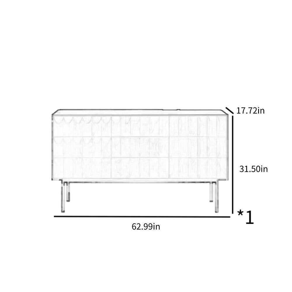 Furnishiaa Decorative Solid Wood Carved Storage Cabinet
