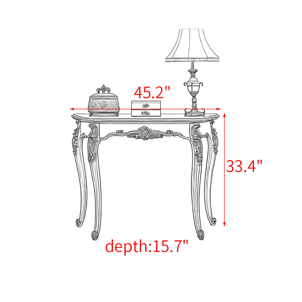 Furnishiaa Classic American Solid Wood Carved Porch Table