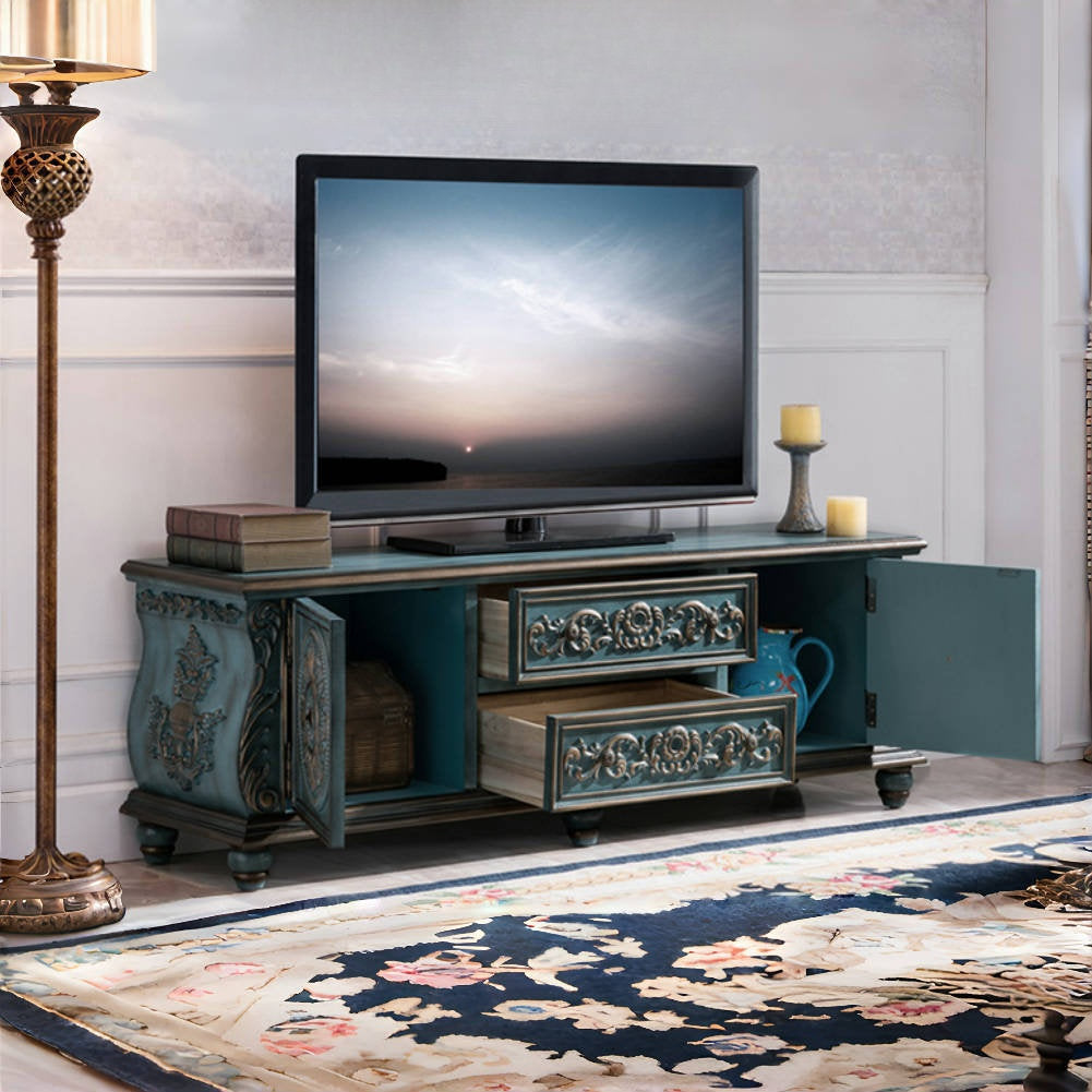Furnishiaa Living Room TV Cabinet with Storage & Display Showcase