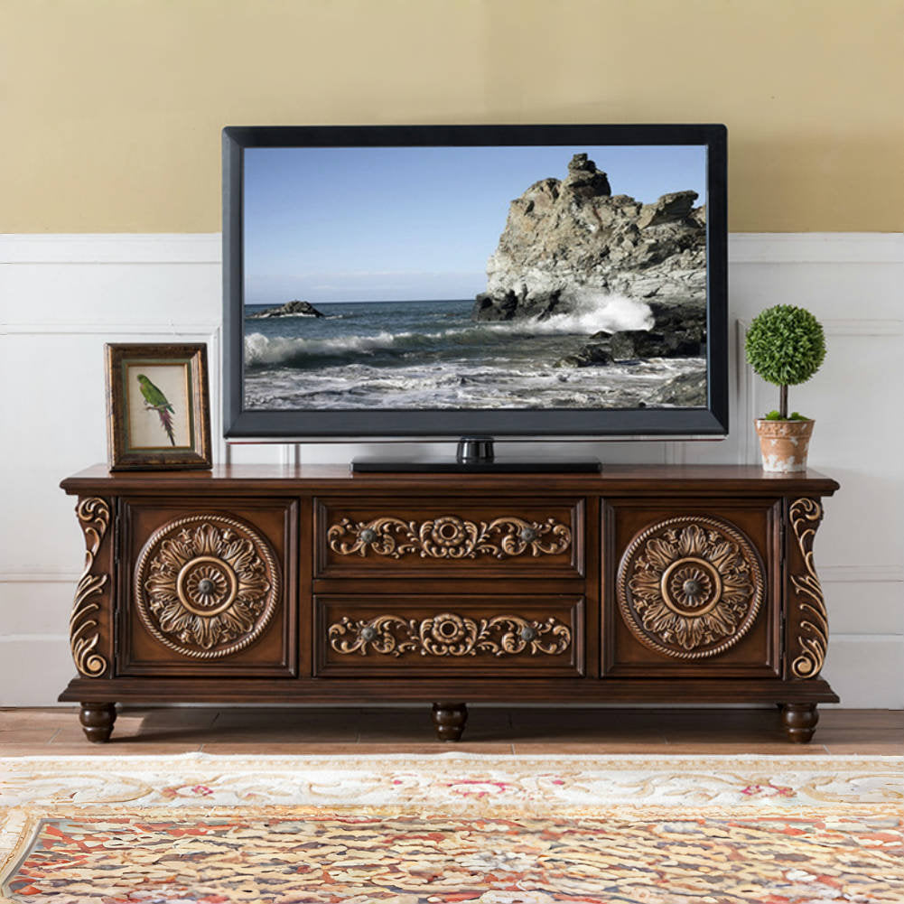 Furnishiaa Living Room TV Cabinet with Storage & Display Showcase