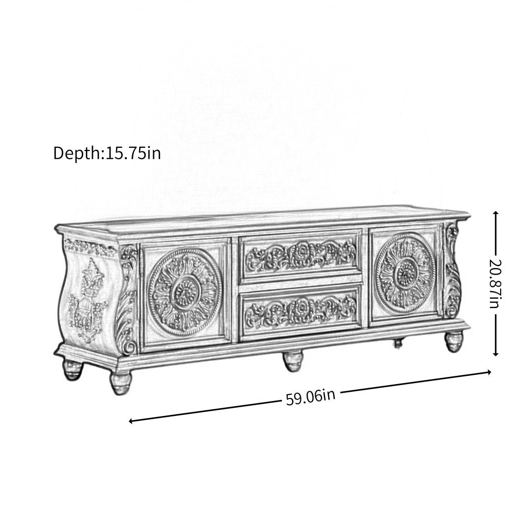 Furnishiaa Living Room TV Cabinet with Storage & Display Showcase