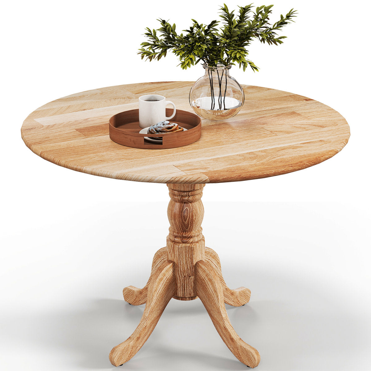 Furnishiaa Modern Round Wooden Dining Table