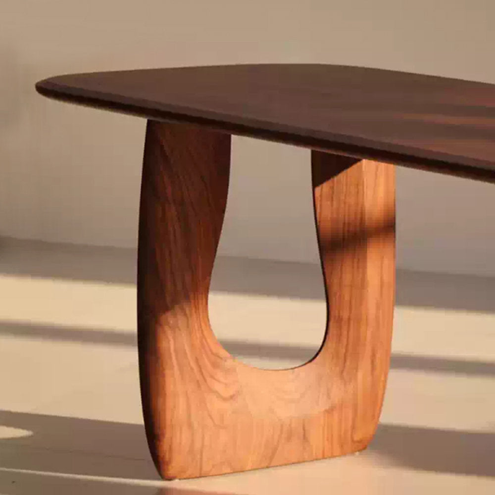 Furnishiaa Natural Finish Unique Ash Dining Table