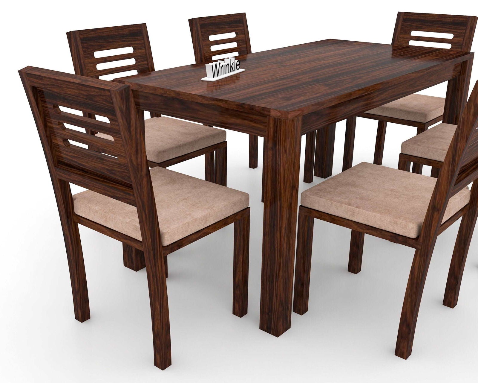 Better 6 Seater Sheesham Wood Dining Set for Home Walnut - Furnishiaa -  - 