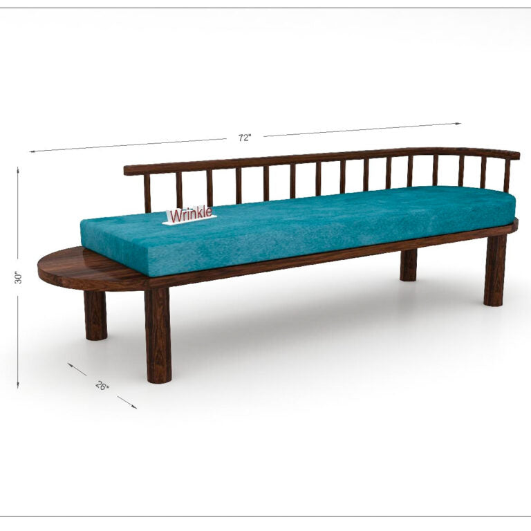 Blue Three-Seater Solid Wooden Sofa For Home - Furnishiaa -  - 