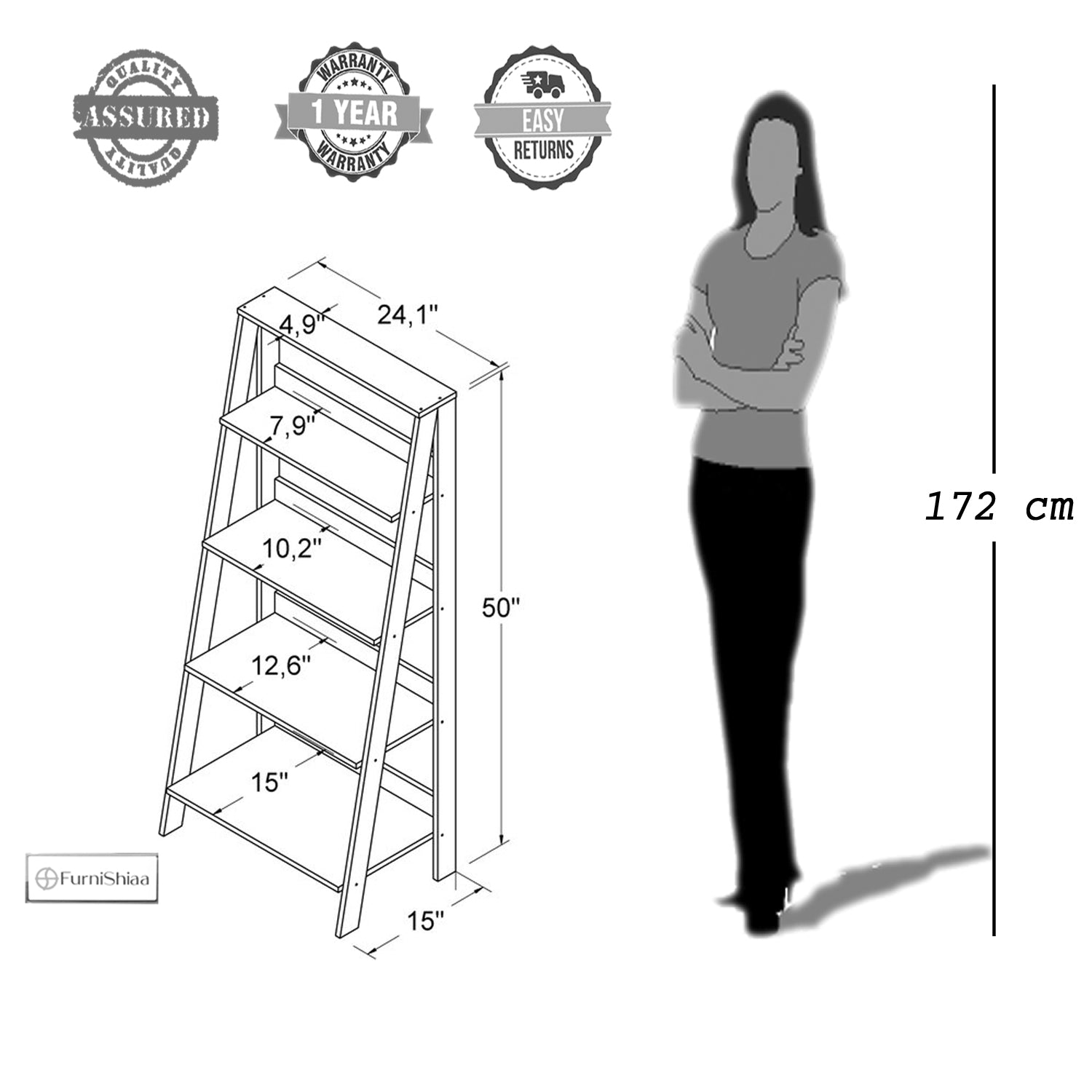 Bold 1 Book Shelf and Storage Rack for home furniture - Furnishiaa -  - 