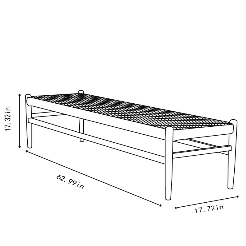 Furnishiaa Handcrafted Solid Wood Bench