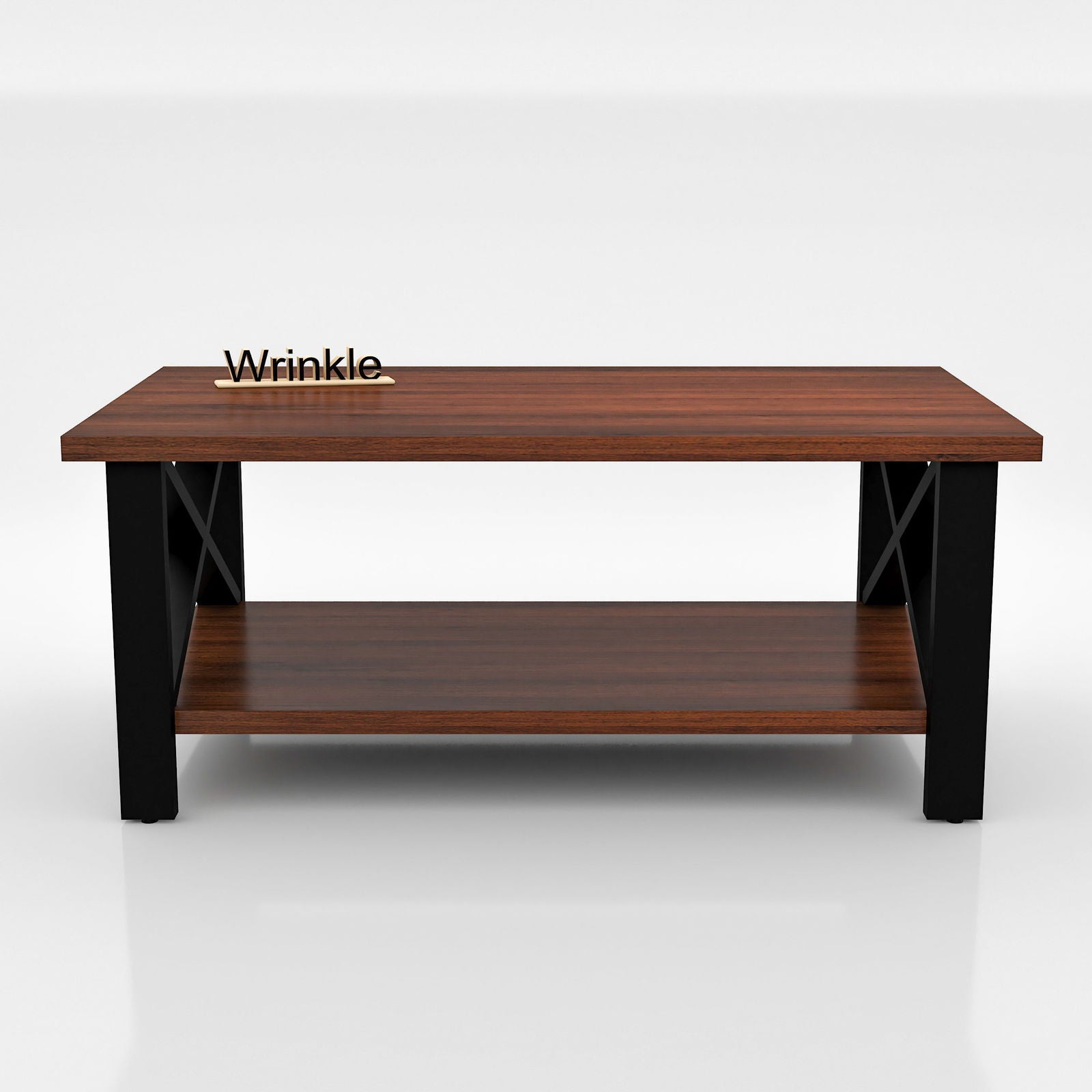 CafelookOut Metal Coffee Table ( With Walnut Finish Top in Sheesham Wood ) - Furnishiaa -  - 