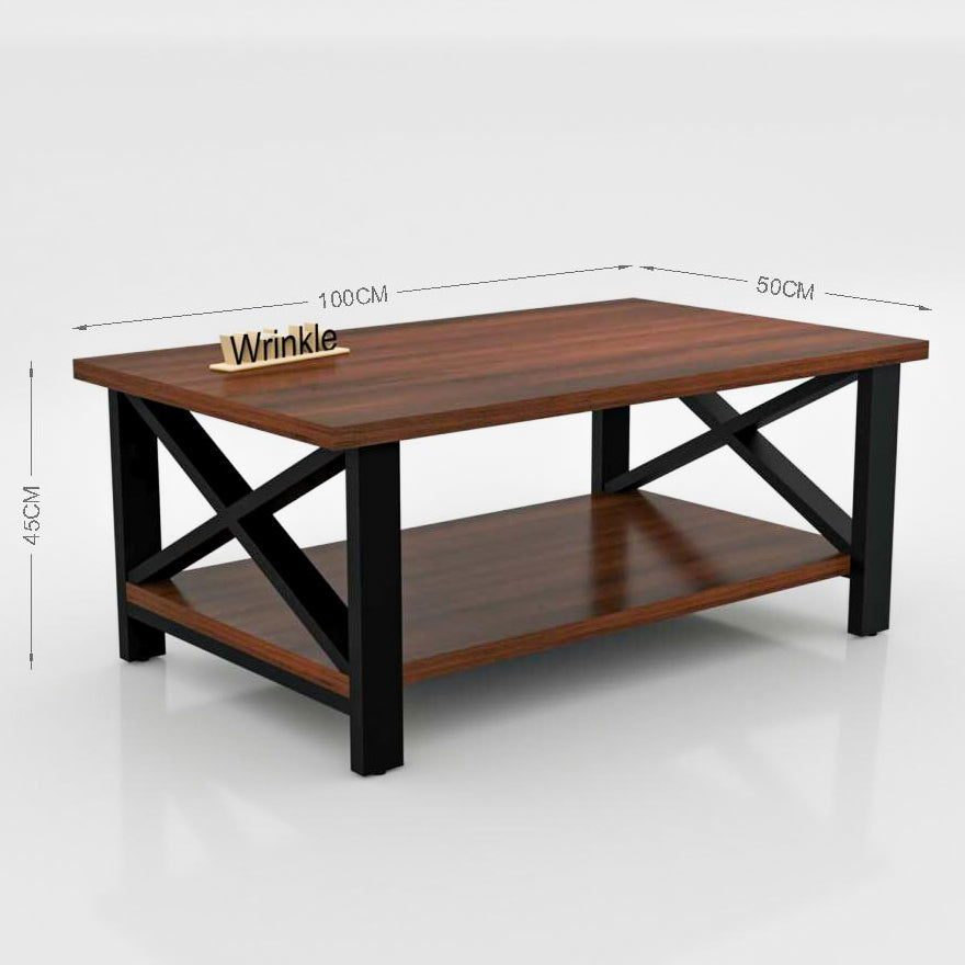 CafelookOut Metal Coffee Table ( With Walnut Finish Top in Sheesham Wood ) - Furnishiaa -  - 