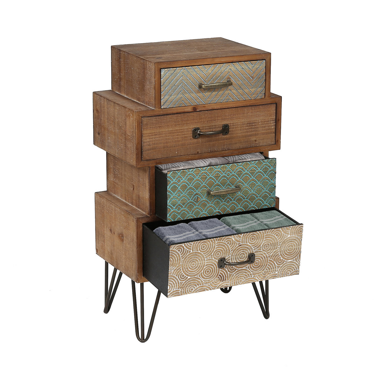 Furnishiaa 4-Drawer Wooden Accent Chest