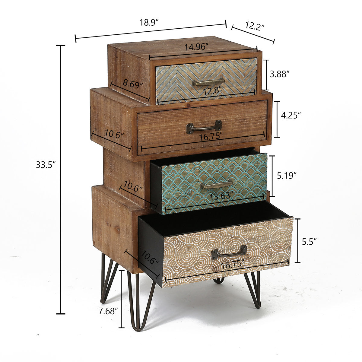 Furnishiaa 4-Drawer Wooden Accent Chest