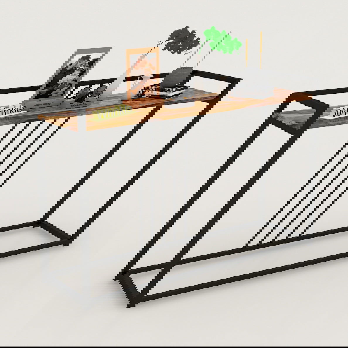 Charming Console Table in Iron With solid sheesham top - Furnishiaa -  - 