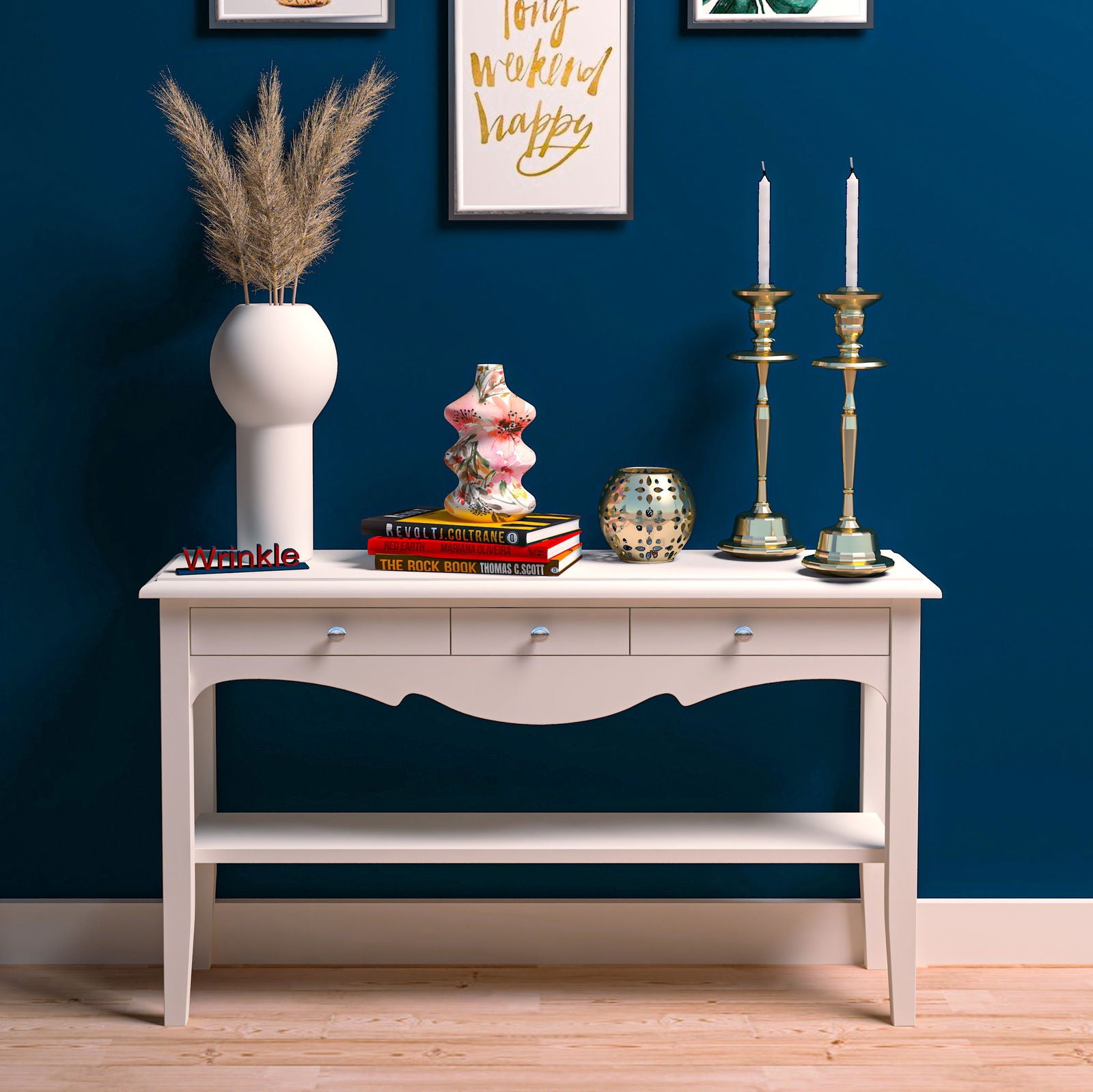 Classic Spanish Console Table In Solid Sheesham wood with glossy  finish - Furnishiaa -  - 