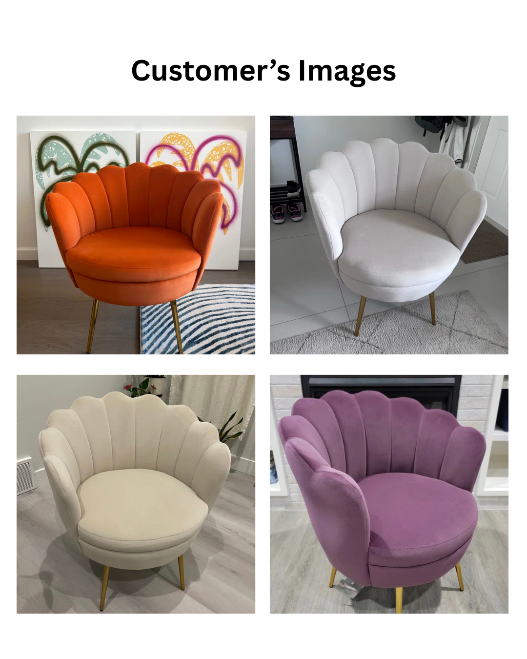 Furnishiaa Velvet Barrel Accent Chair with Gold Metal Legs