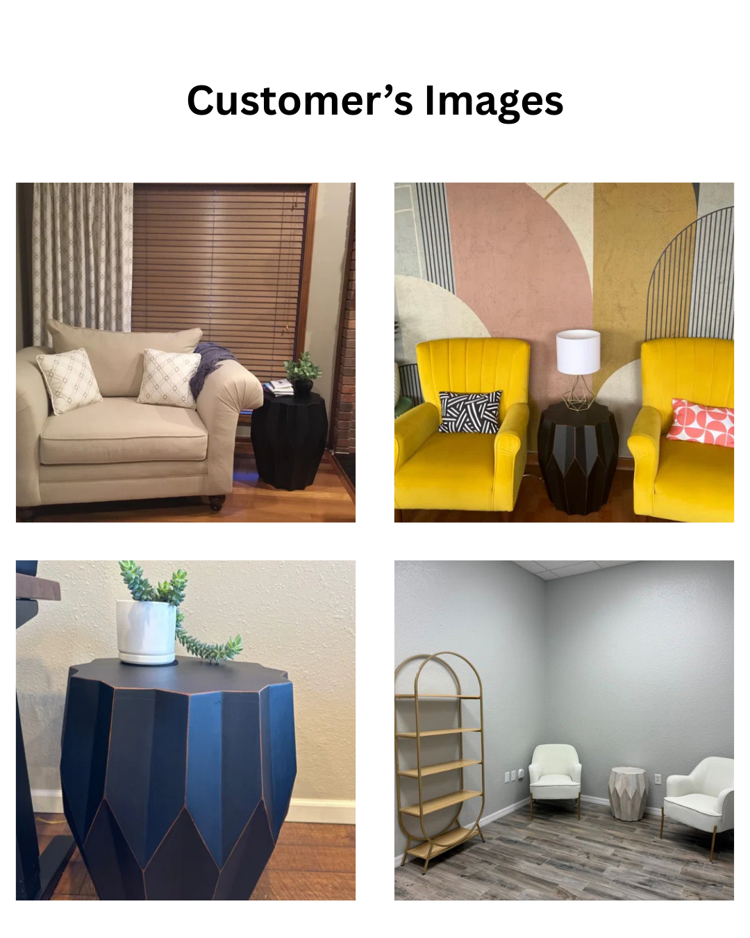 Furnishiaa Solid Sheesham Wood Geometric Side Table – Modern Drum Design