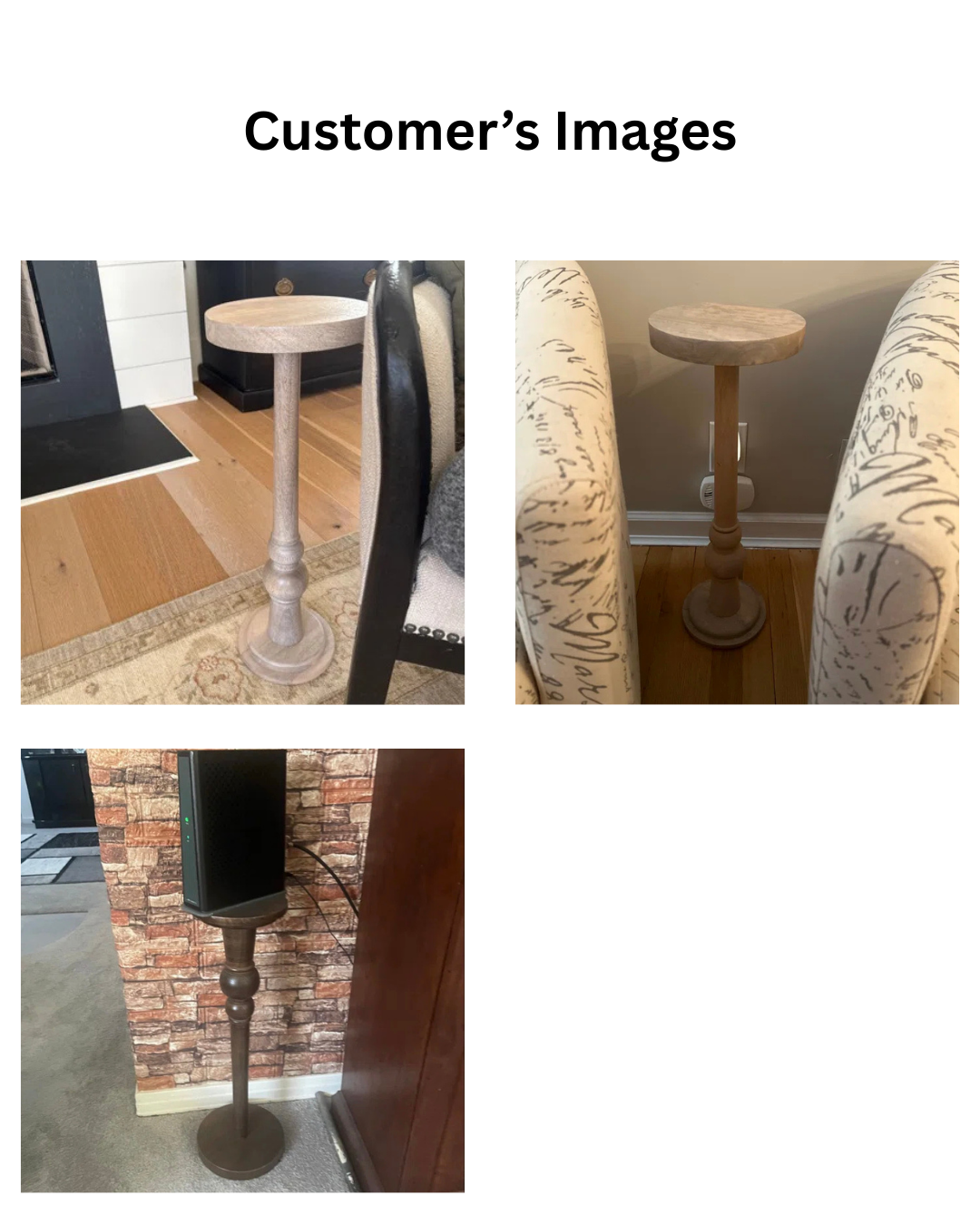 Furnishiaa Round Pedestal End Table – Solid Sheesham Wood