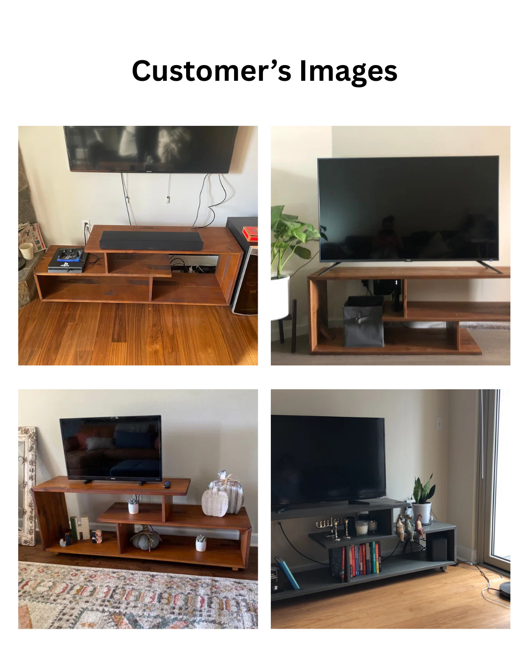 Furnishiaa Solid Sheesham Wood Rustic Modern Console & TV Stand