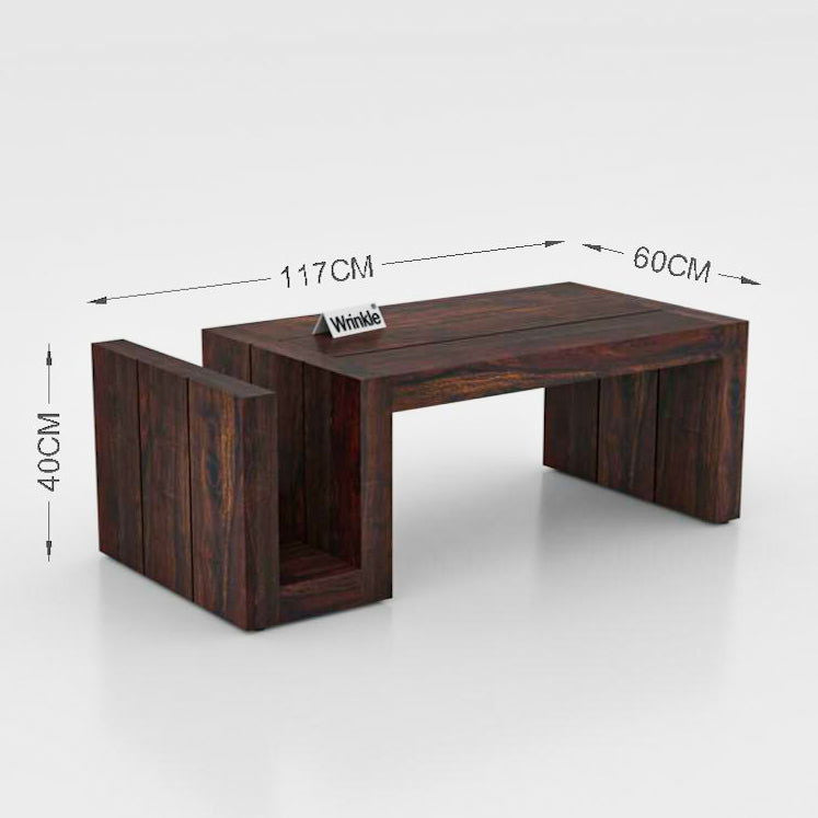 Decent Luxurious Coffee Table With Solid Sheesham Walnut Finish - Furnishiaa -  - 