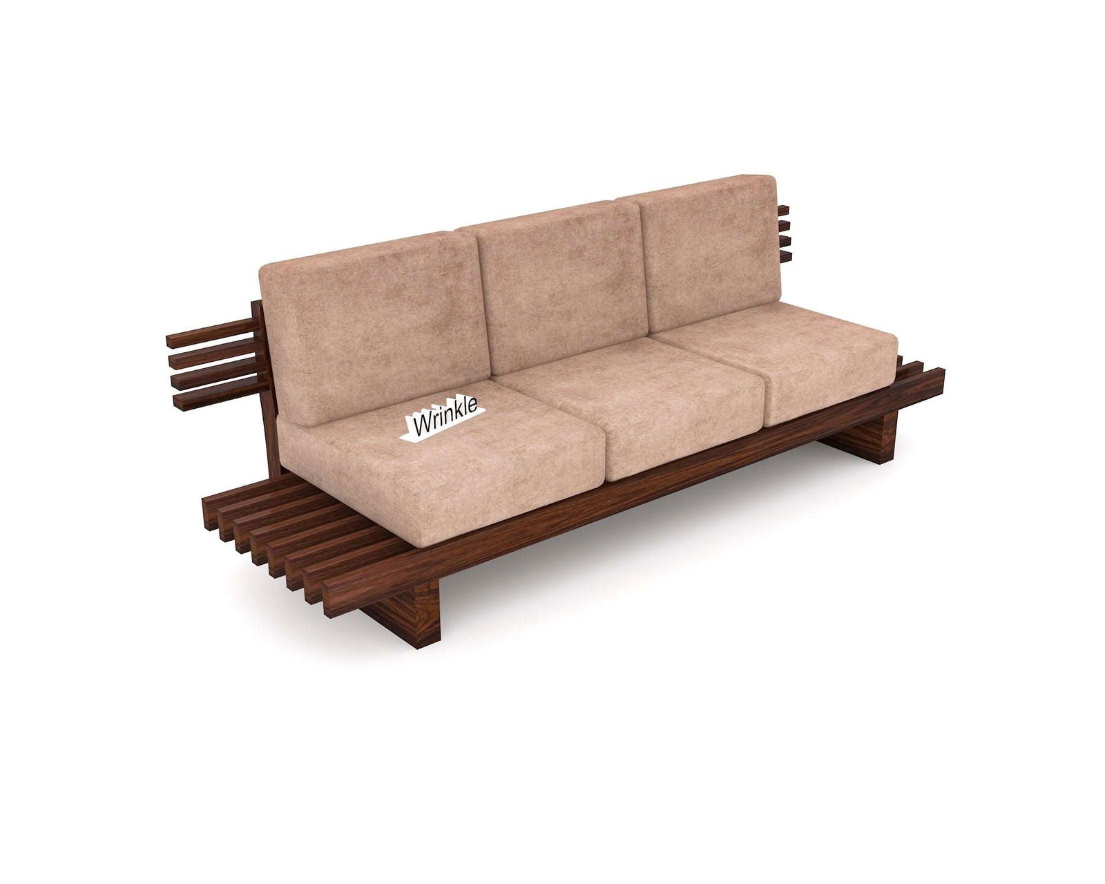 Designer 3 Seater Wooden Sofa For Living Room - Furnishiaa -  - 
