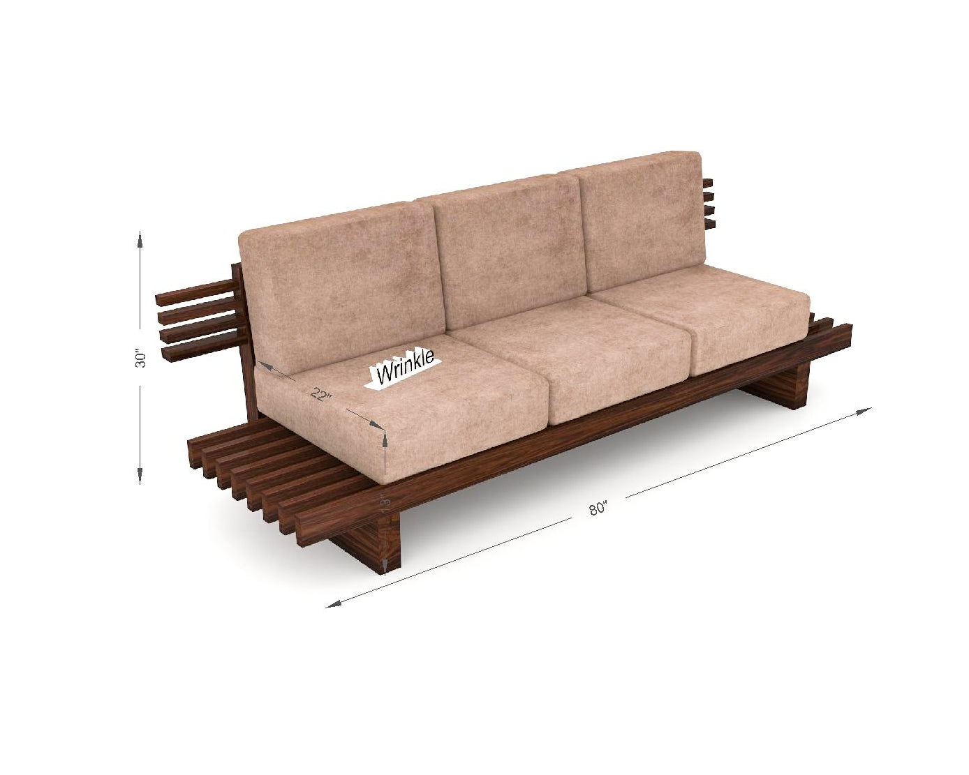 Designer 3 Seater Wooden Sofa For Living Room - Furnishiaa -  - 