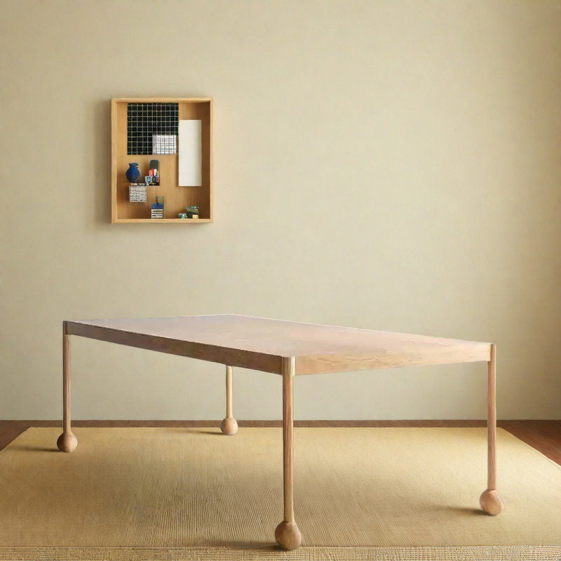 Furnishiaa Solid Ash Wood Dining Table