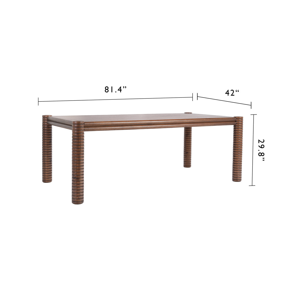 Furnishiaa Modern Solid Wood Dining Table for Kitchen & Dining Room