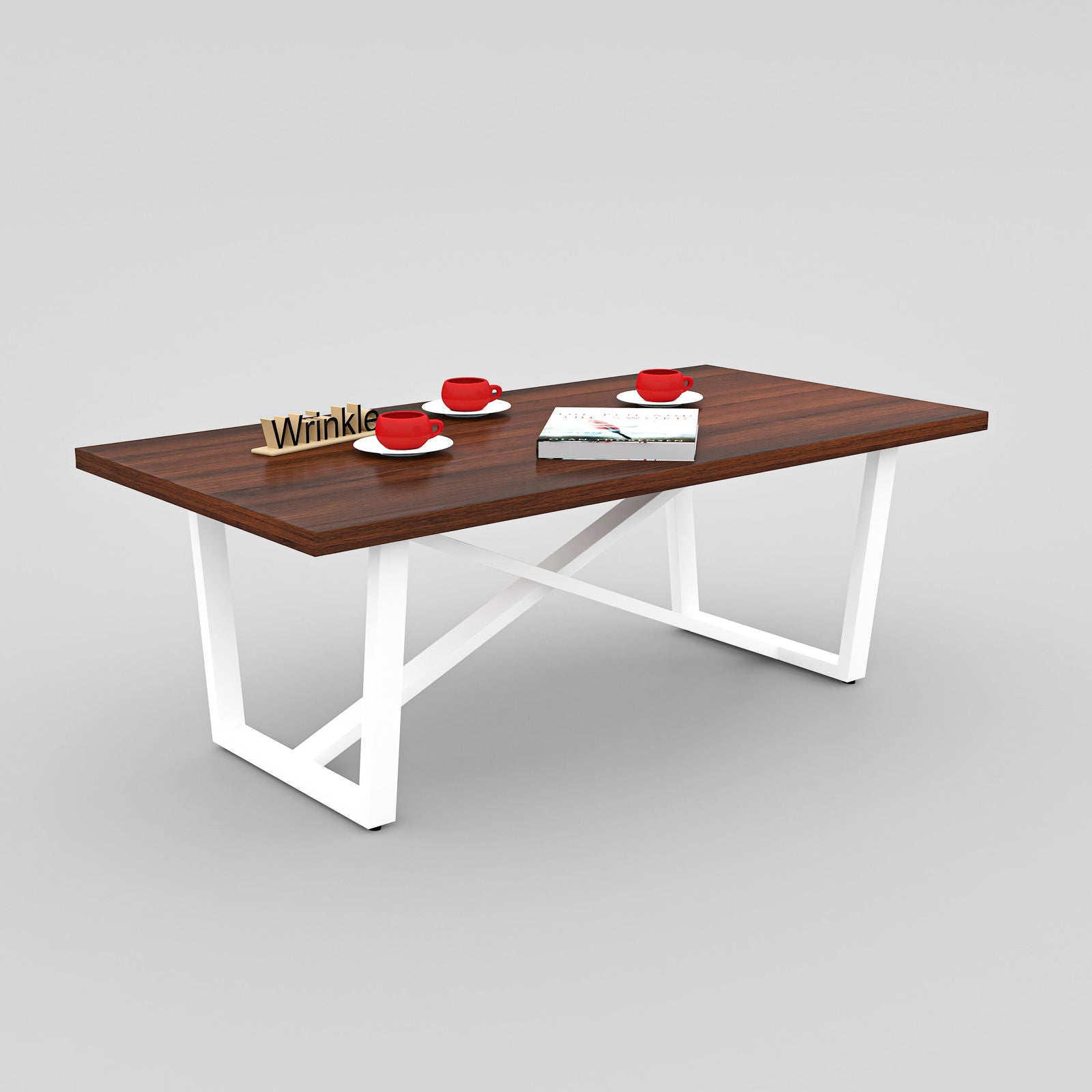 Ever-bearer Metal Coffee Table ( With Walnut Finished Top in Sheesham Wood ) - Furnishiaa -  - 